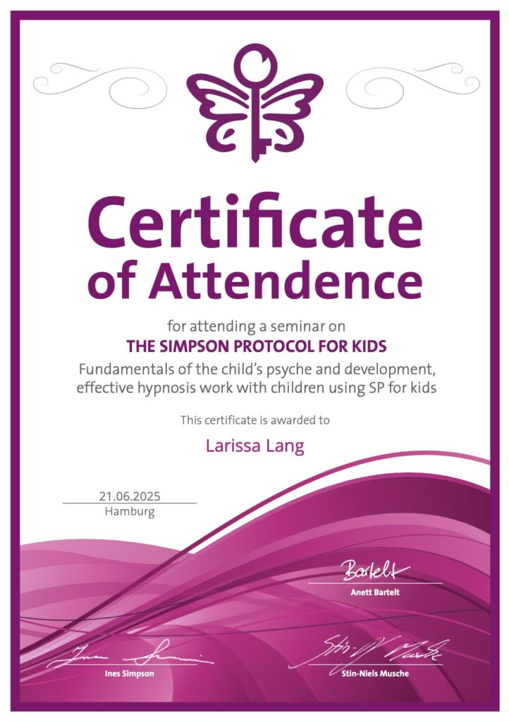 Simpson Protokoll für Kinder Zertifikat